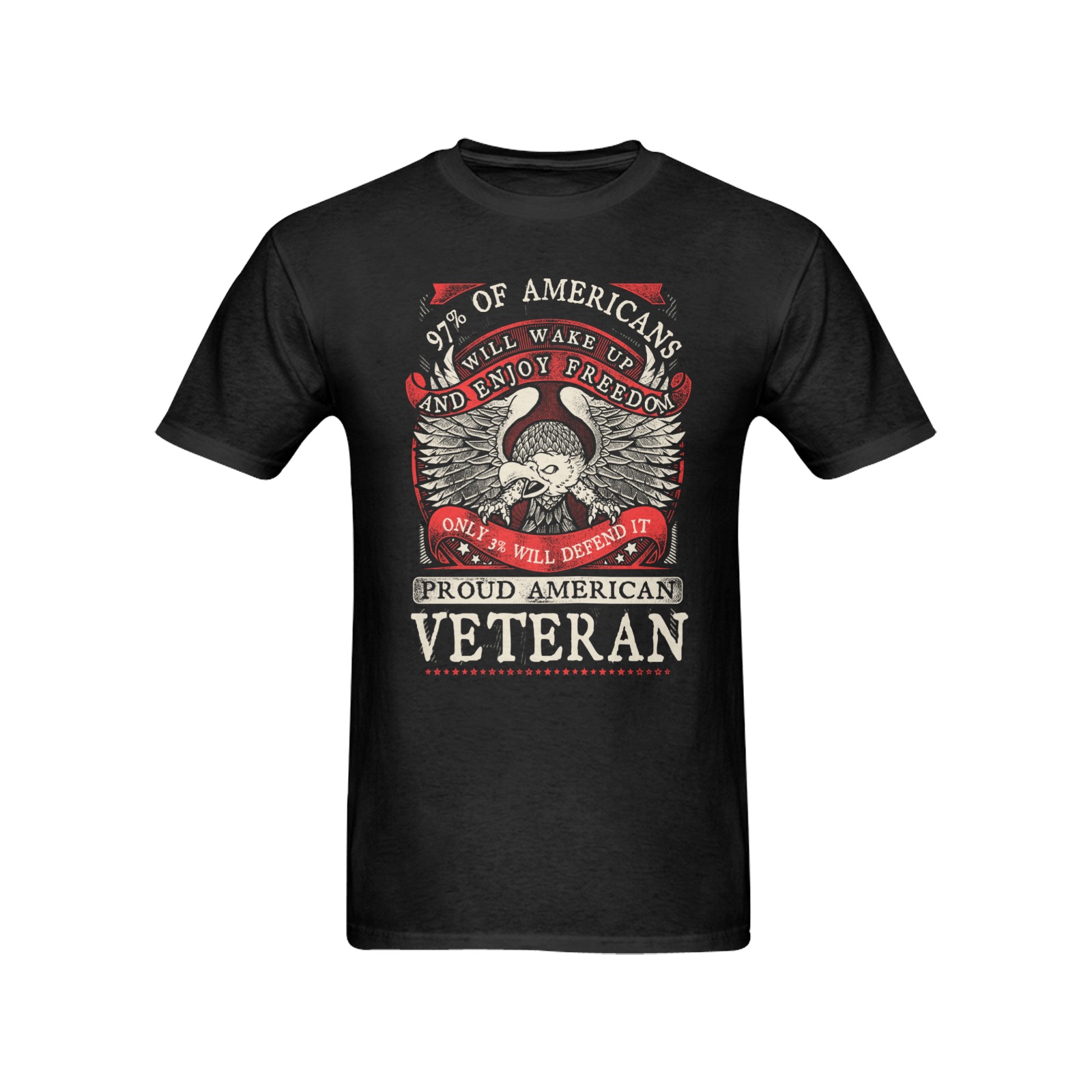 “3% Proud American Veteran” – Men’s T-Shirt | Black